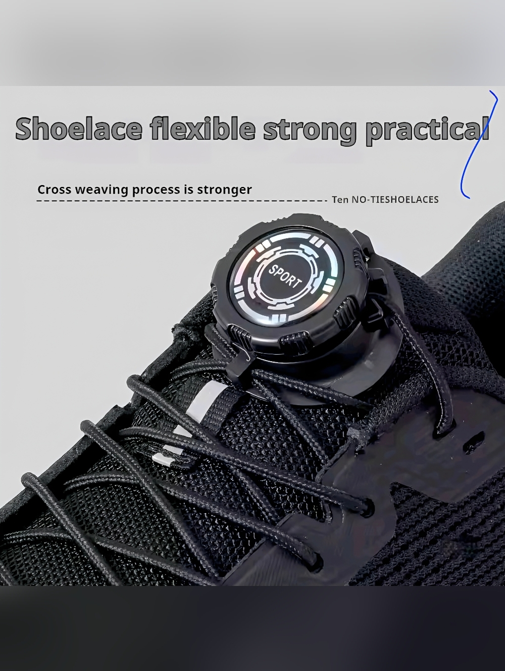 Automatic Rotating Buckle No Tie Shoelaces Quick Fasten System - Picture 4 of 9